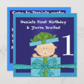 Ă?re invitation de MODÈLE de fête d'anniversaire (Devant / Derrière)