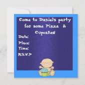 Ă?re invitation de MODÈLE de fête d'anniversaire (Dos)