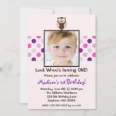 Ă?re invitation de photo de fille d'anniversaire (Devant)