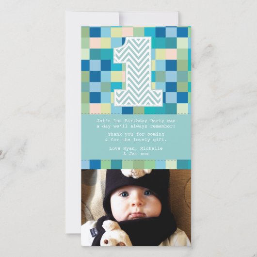 Ă?re note de carte photo de Merci d'anniversaire (Devant)