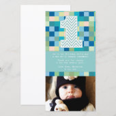 Ă?re note de carte photo de Merci d'anniversaire (Devant / Derrière)