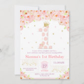 Ă?re princesse florale de corail Invitation Girl (Devant)