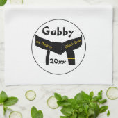 Ă?re serviette de cuisine de ceinture noire de (Plié)