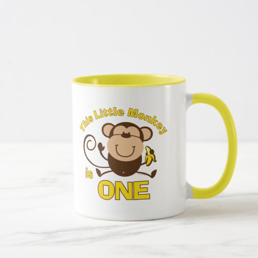 Ă?re tasse de garçon d'anniversaire de petit singe (Droite)
