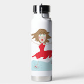 a red dress girl happy jumpy waterfles (Links)