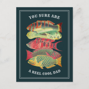 A Reel Cool Dad Barrier Reef Fish Donker Briefkaart