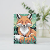 A Relaxed Red Fox in a Weed Field Briefkaart (Staand voorkant)