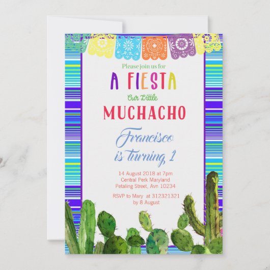 Ă?res invitations d'anniversaire de Mexicain (Devant)