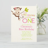 Ă?res invitations de fête d'anniversaire de singe (Debout devant)