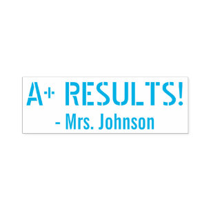 "A+ RESULTATEN!" + Naam van aangepaste gesprekspar Zelfinktende Stempel