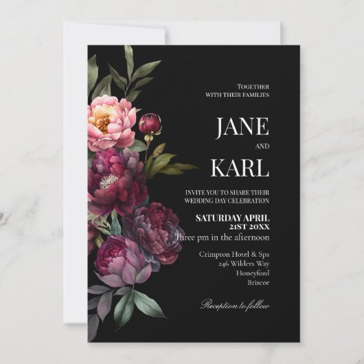 A Rich Bouquet Wedding Invitation Kaart (Voorkant)