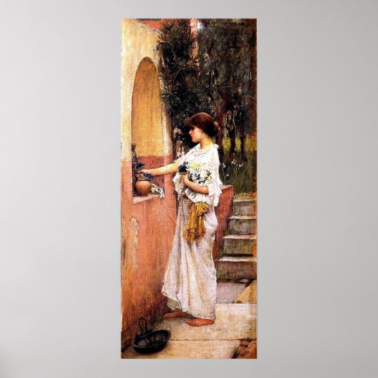 A Roman Offering by John William Waterhouse Poster (Voorkant)