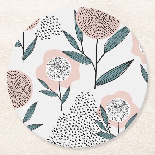 A ROOS RONDE KARTONNEN ONDERZETTER (Voorkant)