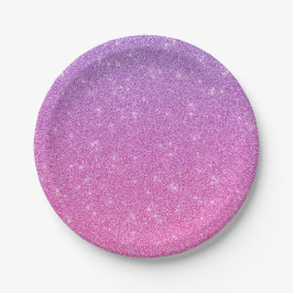 A round plate with a gradient purple to pink papieren bordje