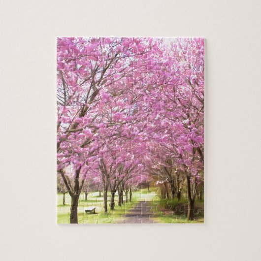 a row of cherry blossom trees legpuzzel (Verticaal)