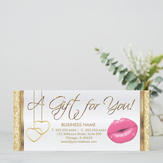 *A Roze lipstick met cadeaubon (Staand voorkant)