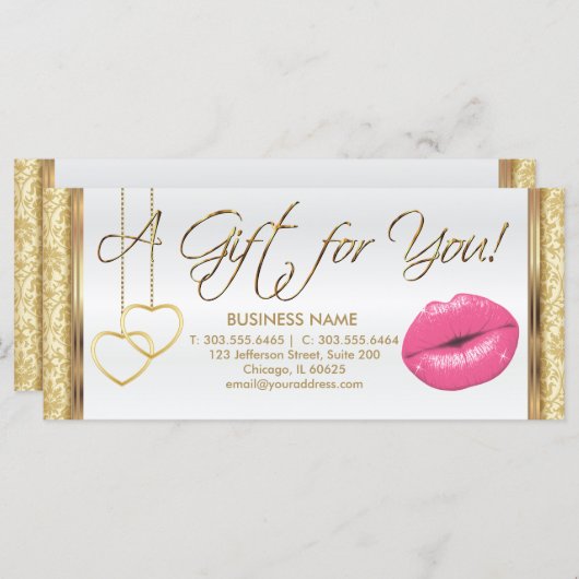 *A Roze lipstick met cadeaubon (Voorkant / Achterkant)