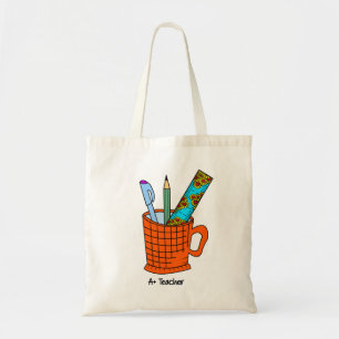 A + Sac fourre-tout enseignant Cadeau d'apprécia