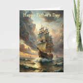 A sailing ship in the ocean Father's Day Kaart (Voorkant)