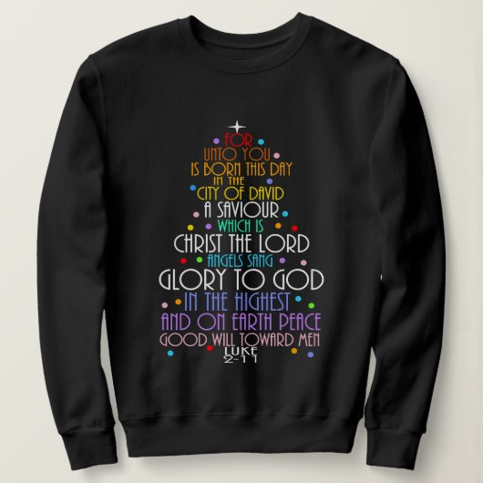 A Savior is Born Luke 2-11 Christmas Tree Shirts (Design voorkant)