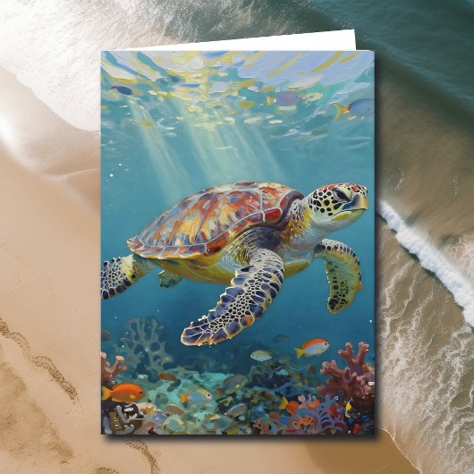 A Sea Turtle Themed Birthday Kaart