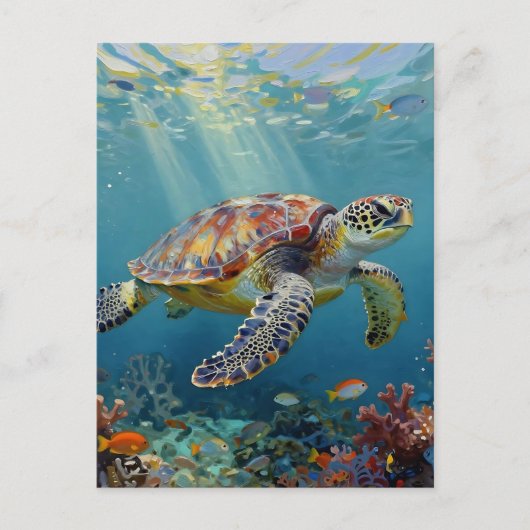 A Sea Turtle Themed Keeping in Touch Briefkaart (Voorkant)