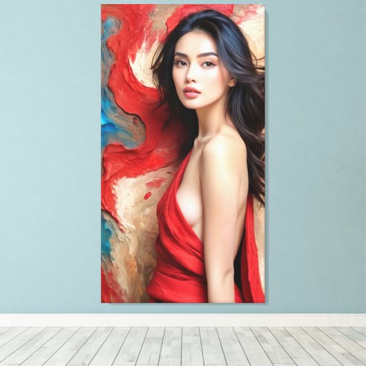 a self wrapped in shadows canvas afdruk (Insitu (Houten vloer))