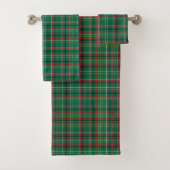 A set of three green plaid towels  (En situation)
