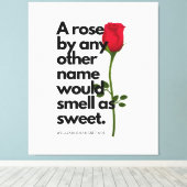 A SHAKESPEARE POEM AND A ROSE  Canvas Print (Insitu (Houten vloer))