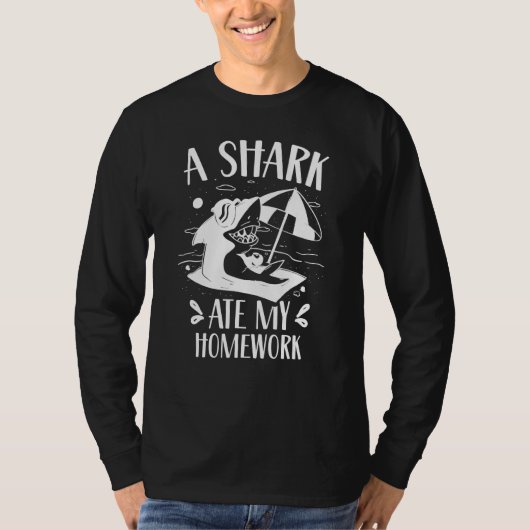 A Shark Ate My Homework Teeth Sharks Animal T-shirt (Voorkant)