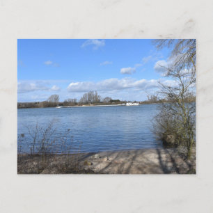 A Ship on the River, Rhein by Oppenheim, Duitsland Briefkaart