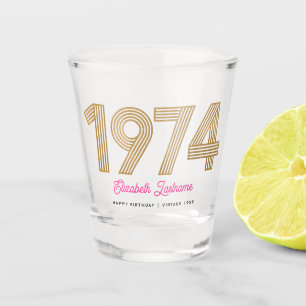 A Shot 1974 Gold et rose 50e Anniversaire verre de tir