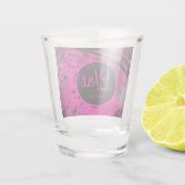 A Shot 21e Anniversaire Pink Paint Splatter Verre de tir (Dos)
