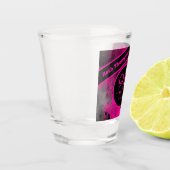 A Shot 21e Anniversaire Pink Paint Splatter Verre de tir (Gauche)