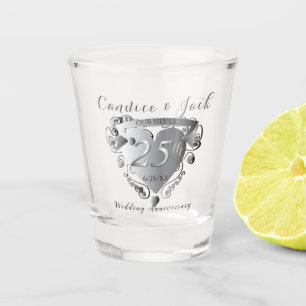 A Shot 25e anniversaire du Mariage Verre de tir cardiaque