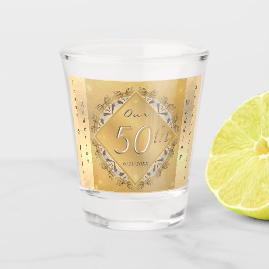 A Shot 50e anniversaire du Mariage Verre de tir (Devant)