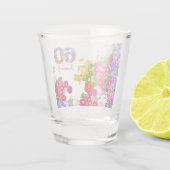 A Shot 60e anniversaire fleurs bouquet verre tourné (Dos)