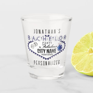 A Shot Bachelor - Vegas Poker Style - Bleu foncé verre de