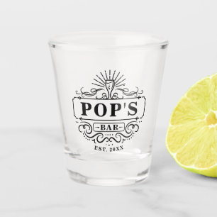 A Shot Bar Pop's personnalisé Année Etablie Verre de tir