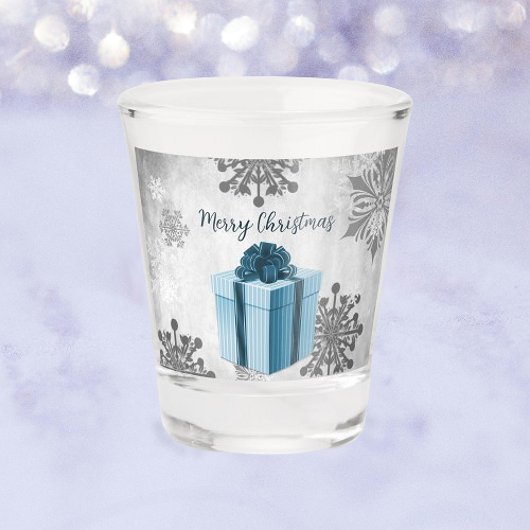 A Shot Cadeau de Noël bleu Verre de Noël