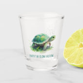A Shot Chic Cadeau Aquarelle Tortue Verte - Verre (Devant)