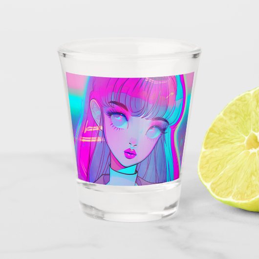 A Shot Cute Neon Anime Verre de tir (Devant)