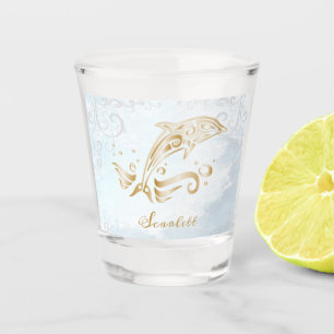 A Shot Dolphin d'or Verre de tir personnalisé