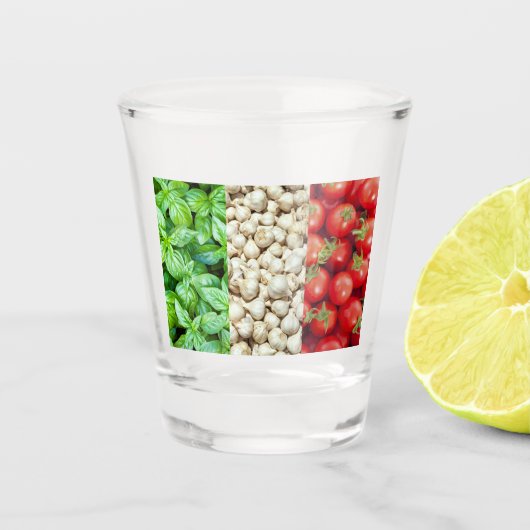 A Shot Drapeau alimentaire italien Verre de tir (Devant)