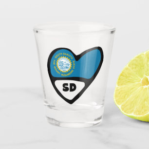 A Shot Drapeau D'État Du Dakota Du Sud Dans Le Verre De T