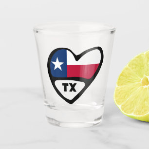 A Shot Drapeau D'État Du Texas En Coeur, TX Verre Tiré