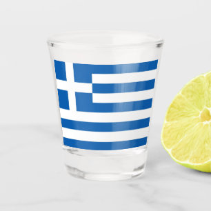 A Shot Drapeau grec Grèce Bleu Blanc verre à balles