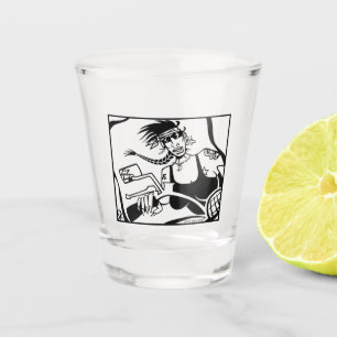 A Shot Femme Biker verre photo noir