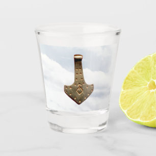 A Shot Gold Thor Hammer nuages verre tourné