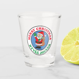 A Shot Hyvaa Joulua Finlandais Noël Père Noël verre de ti